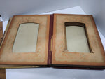 Antique Victorian Celluloid Photo Album Man and Woman Pilgrim Settler Theme