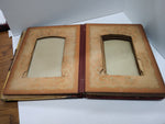 Antique Victorian Celluloid Photo Album Man and Woman Pilgrim Settler Theme