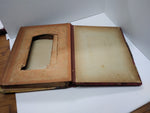 Antique Victorian Celluloid Photo Album Man and Woman Pilgrim Settler Theme