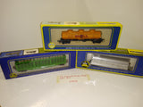 Vintage 3Pc Lot AHM Vinegar Car 3 Dome Shell Tanker Pulpwood Rack Railroad Train