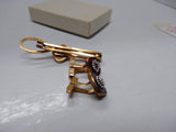 Vintage 12K Gold Filled Cuff Link and Tie Bar Set Unknown Stones Great Shape!