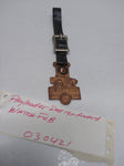 Vintage PAYLOADER Design Award Frank G Hough Co. Advertising Watch Fob Leather