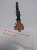 Vintage PAYLOADER Design Award Frank G Hough Co. Advertising Watch Fob Leather