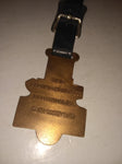 Vintage PAYLOADER Design Award Frank G Hough Co. Advertising Watch Fob Leather