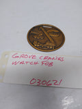 Vintage Estate Find Grove Cranes Brass Watch Fob in Good Shape!