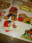 Vintage 12pc Puppy Valentines Day Greeting Card Lot#4 1900s Die Cut Mechanical