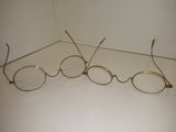 Antique Civil War Era Eyeglasses Lot Wire Oval Rim Bifocal Gold plated 1800's