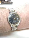 Vintage 1973 Timex Automatic Date Black Dial Stonewall Flex Band Works Good!