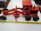 Vintage Marx Toy Power Grader Orange Working Plow Steering Good Graphics Lumar