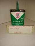 Vintage Singer Sewing Machine Oil 4 Oz 30 Cent Tin Can Advertising Green Red