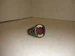 Rare World's War I American Expeditionary Forces Veteran Ring Sterling Enamel
