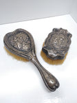 Antique Stunning Watteau Sterling 925 Vanity Brush Set Colonial Romance Repousse