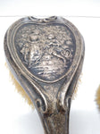 Antique Stunning Watteau Sterling 925 Vanity Brush Set Colonial Romance Repousse