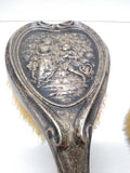 Antique Stunning Watteau Sterling 925 Vanity Brush Set Colonial Romance Repousse
