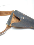 Vintage Leather Gun Holster and Ammo Belt 25" Man Cave Display Collectable