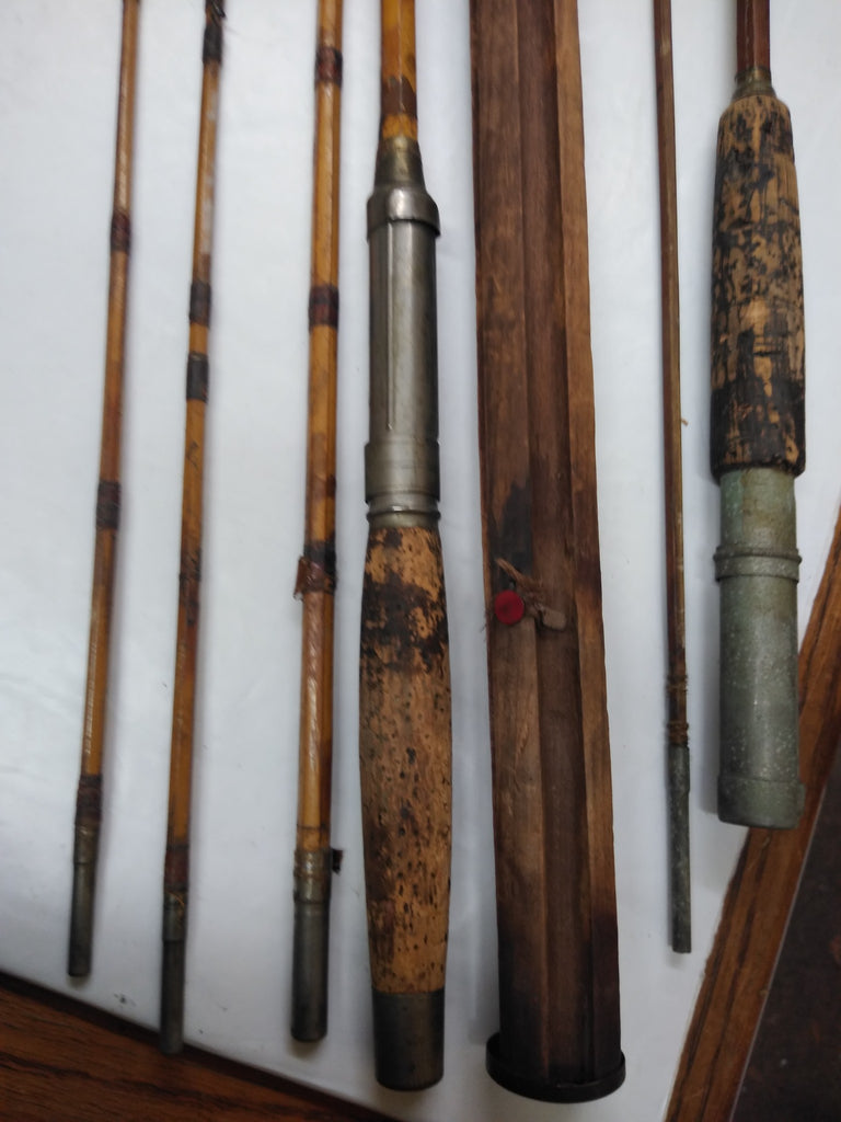 antique daisy fishing pole Vintage WW2 4pc Bamboo Fishing Rod Pole w/Holder Extra Tip Extra 2pc P – cyclewarehouse.online
