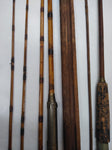 Vintage WW2 4pc Bamboo Fishing Rod Pole w/Holder Extra Tip Extra 2pc Parts Rod