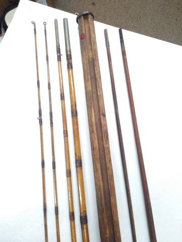 4 pc wooden antique fishing pole Vintage WW2 4pc Bamboo Fishing Rod Pole w/Holder Extra Tip Extra 2pc P – cyclewarehouse.online