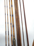 Vintage WW2 4pc Bamboo Fishing Rod Pole w/Holder Extra Tip Extra 2pc Parts Rod