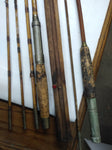 Vintage WW2 4pc Bamboo Fishing Rod Pole w/Holder Extra Tip Extra 2pc Parts Rod