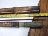 Vintage WW2 4pc Bamboo Fishing Rod Pole w/Holder Extra Tip Extra 2pc Parts Rod