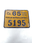 Vintage Estate Find 1934 Pa Penna Pennsylvania Hunting License Co 65/5195 Nice!