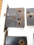 Antique 17pc Door Lock Hardware Lot Corbin Pexto Surface Mount Mortise Escutcheo