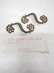 Antique Solid Brass Pair Drawer Pulls Handles GBRC 383 Fancy Victorian