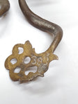 Antique Solid Brass Pair Drawer Pulls Handles GBRC 383 Fancy Victorian