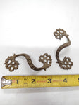 Antique Solid Brass Pair Drawer Pulls Handles GBRC 383 Fancy Victorian