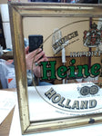 Vintage Heineken Imported Holland Beer Mirror Sign 17 3/4" x 15" Man Cave Decor