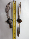 Vtg Lot Letter Opener Lot St Mary College Scimitar B & B Propeller Airplane Prop