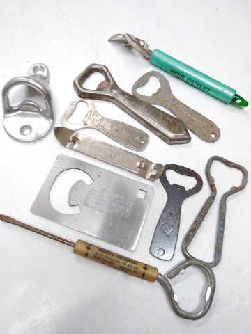 Vintage 10pc Assorted Bottle Can Opener Lot Spur Cola Miller Stanley Reefer +++