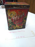 Antique Tetley Tea India & Ceylon Advertising Tin Hinged Lid England Nice Patina