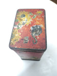 Antique Tetley Tea India & Ceylon Advertising Tin Hinged Lid England Nice Patina