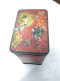 Antique Tetley Tea India & Ceylon Advertising Tin Hinged Lid England Nice Patina