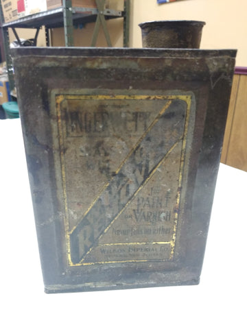 Antique Wilson Paint Varnish Advertising Tin Oil Can solder Litho 1900's Vtg