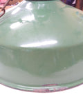 Vintage Green Porcelain Enamel Gas Station Barn Hanging Light Shade 14" Lot #2