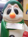 Vintage Christmas Snow Man Blow Mold Figure with Carrot Nose 22 inches Tall!!