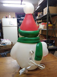 Vintage Christmas Snow Man Blow Mold Figure with Carrot Nose 22 inches Tall!!