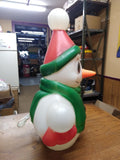 Vintage Christmas Snow Man Blow Mold Figure with Carrot Nose 22 inches Tall!!