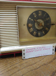 Vintage General Electric Red Alarm Clock Vacuum Tube Radio