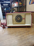 Vintage General Electric Red Alarm Clock Vacuum Tube Radio