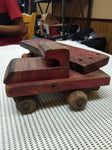 Vtg Folk Art Wooden Semi Truck Tractor Trailer Toy Primitive 30's Antique