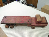 Vtg Folk Art Wooden Semi Truck Tractor Trailer Toy Primitive 30's Antique