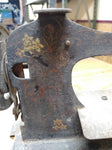 Antique Childs Sewing Machine Toy Germany Metal Hand Crank Painted Working
