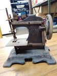 Antique Childs Sewing Machine Toy Germany Metal Hand Crank Painted Working