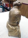 VTG Antique Estate Find Spelter Wear Greek Woman Sculpture Harp Gold Toned Metal