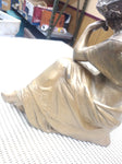 VTG Antique Estate Find Spelter Wear Greek Woman Sculpture Harp Gold Toned Metal