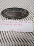 VTG Pennsylvania Railroad Brass Property Badge Plate Locomotive Caboose Boxcar